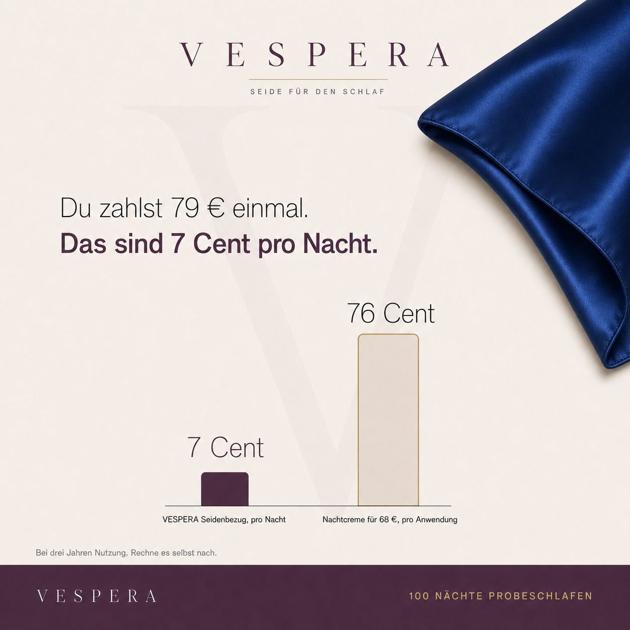 VESPERA Kissenbezug aus 100 % Seide