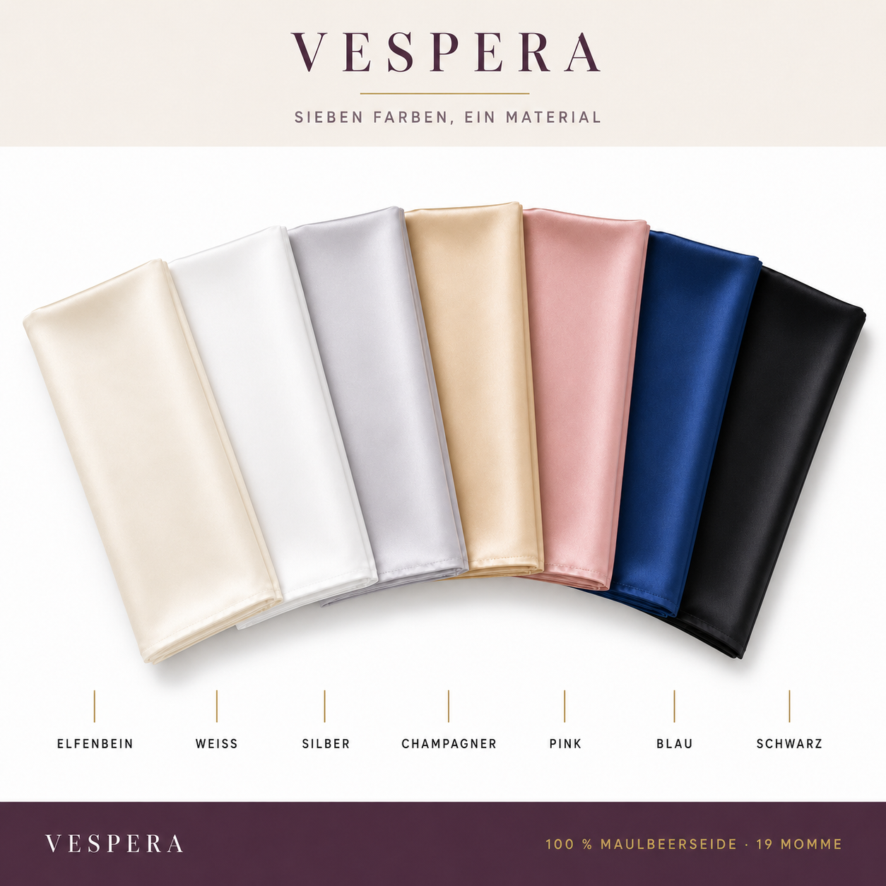 VESPERA Kissenbezug aus 100 % Seide
